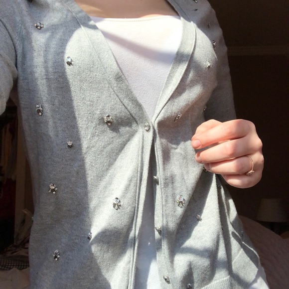 Elle Sweaters - ☀️ ELLE grey embellished cardigan